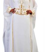 white georgette farasha with zari and stone work farasha