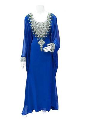 blue georgette farasha with zari and stone work farasha 1
