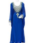 blue georgette farasha with zari and stone work farasha