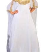 white georgette farasha with zari and stone work farasha