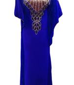blue georgette farasha with zari and stone work farasha