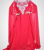 red georgette farasha with zari and stone work farasha
