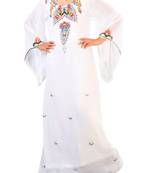 white georgette farasha with zari and stone work farasha