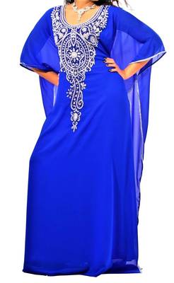 blue georgette farasha with zari and stone work farasha 1
