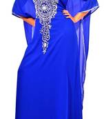 blue georgette farasha with zari and stone work farasha