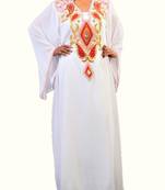 white georgette farasha with zari and stone work farasha