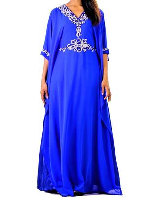 blue georgette farasha with zari and stone work farasha 1