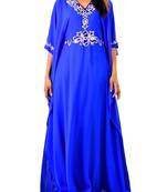 blue georgette farasha with zari and stone work farasha