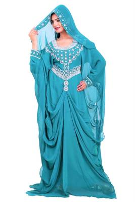 firozi georgette farasha with zari and stone work farasha 1