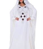 white georgette farasha with zari and stone work farasha
