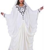 white georgette farasha with zari and stone work farasha