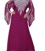 magenta georgette farasha with zari and stone work farasha