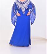 blue georgette farasha with zari and stone work farasha