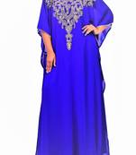 blue georgette farasha with zari and stone work farasha