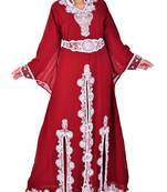 maroon georgette kaftan with zari and stone work islamic-kaftan