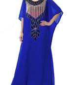 blue georgette farasha with zari and stone work farasha
