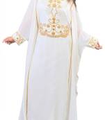 white georgette farasha with zari and stone work farasha