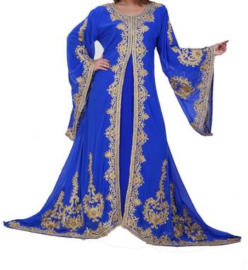 blue georgette kaftan with zari and stone work islamic-kaftan 1