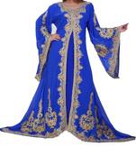 blue georgette kaftan with zari and stone work islamic-kaftan