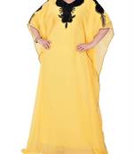 yellow georgette farasha with zari and stone work farasha