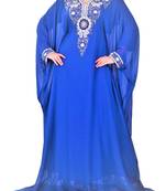 blue georgette farasha with zari and stone work farasha