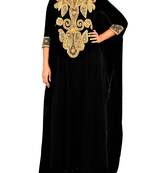 black georgette farasha with zari and stone work farasha