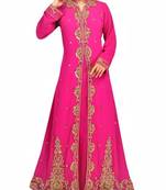 pink georgette kaftan with zari and stone work islamic-kaftan