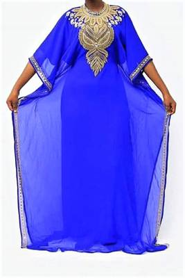 blue georgette farasha with zari and stone work farasha 1