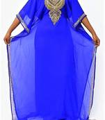blue georgette farasha with zari and stone work farasha
