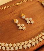  Beautiful Cz Floral Designer Necklace Set 