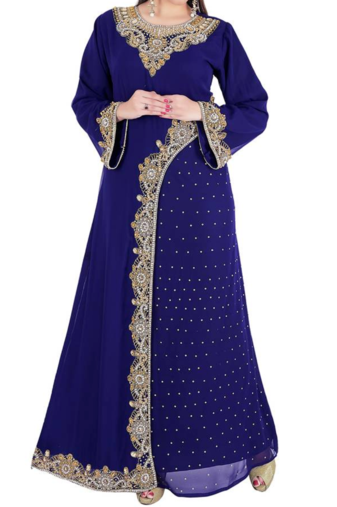 Royal blue georgette embriodery islamic kaftans