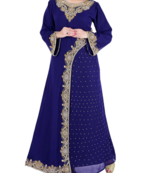 Royal blue georgette embriodery islamic kaftans