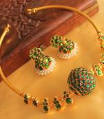 Beautiful Green Temple Mango Necklace Set