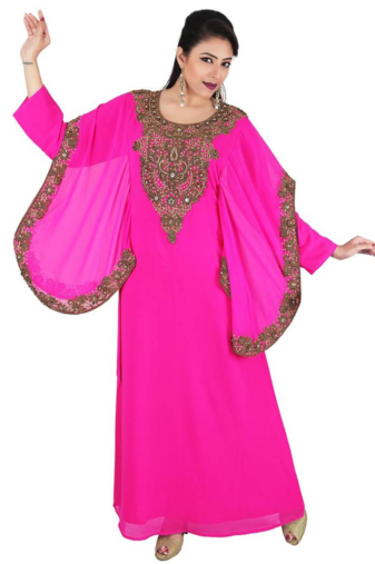 Pink georgette embriodery islamic kaftans
