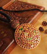  Beautiful Temple Pendant Black Threaded Necklace Set 