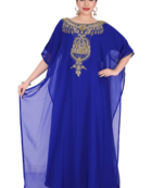 Royal blue georgette embriodery islamic kaftans