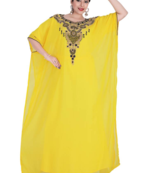 Yellow georgette embriodery islamic kaftans