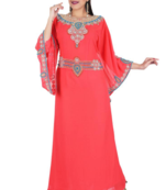 Tomato georgette embriodery islamic kaftans