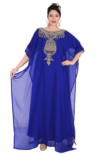 Royal blue georgette embriodery islamic kaftans