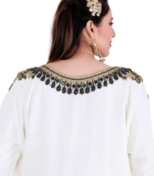 White georgette embroidery islamic kaftans