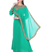 Pista georgette embriodery islamic kaftans