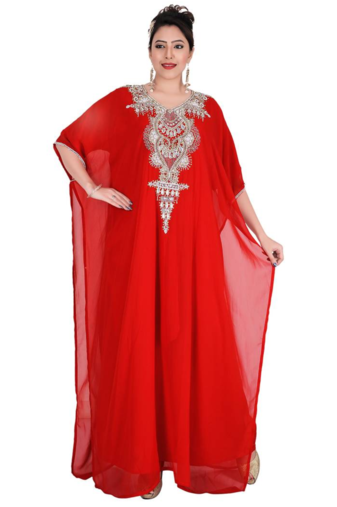 Red georgette embriodery islamic kaftans