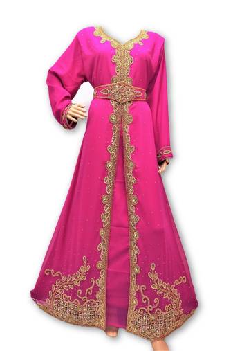 Pink georgette embriodery islamic kaftans