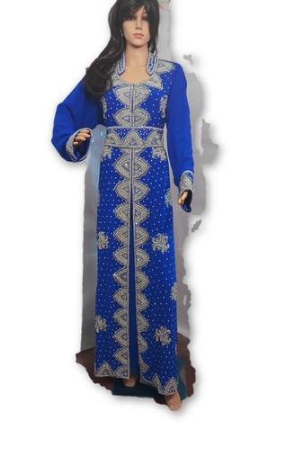 Royal blue georgette embriodery islamic kaftans