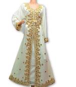 Cream georgette embriodery islamic kaftans