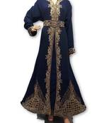 Navy blue georgette embriodery islamic kaftans