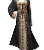 Inner cream and jaket black georgette embriodery islamic kaftans