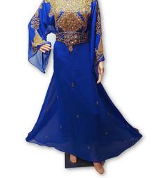 Royal blue georgette embriodery islamic kaftans
