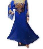 Royal blue georgette embriodery islamic kaftans