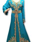 Firozi georgette embriodery islamic kaftans